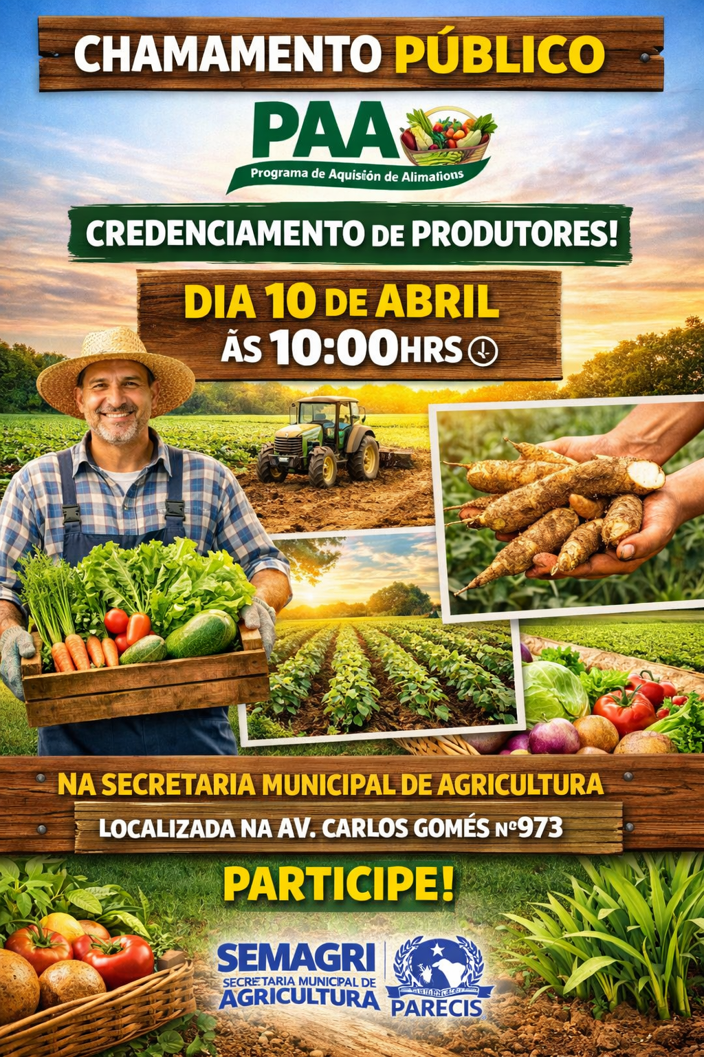 Edital chamamento público PAA